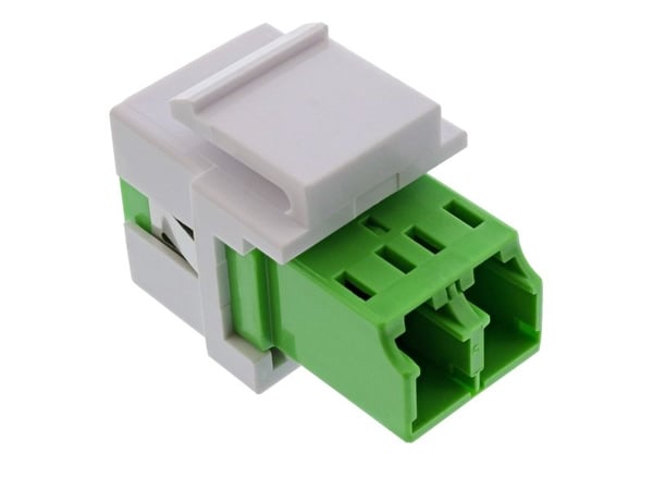 InLine® Valokuituliitin valkoinen, duplex LC/LC, yksittäinen, vihreä, keraaminen (89988G)