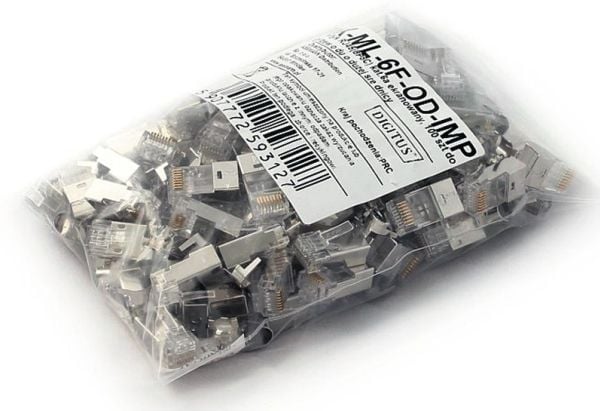 Digitus RJ45 8P8C kat. 6A suojattu yleisliitin AWG 22-24 kaapeleille X-ML-6F-OD-IMP /100kpl/