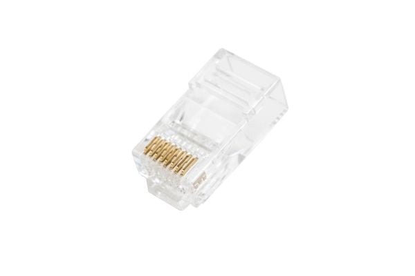 RJ45 (8P8C) DIGITUS cat.6 suora läpivientiliitin, AWG 26-24, 100 kpl:n pakkaus.