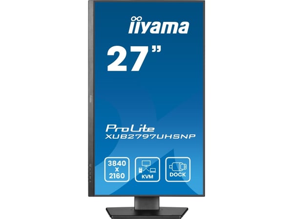 iiyama ProLite XUB2797UHSNP-B1 - LED-skjerm - 27" - 3840 x 2160 4K @ 60 Hz - IPS - 350 cd/m² - 1300:1 - 4 ms - HDMI, DisplayPort, USB-C - høyttaler...
