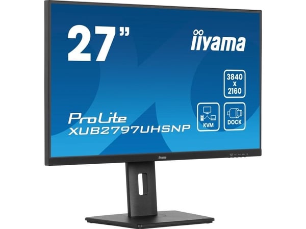 iiyama ProLite XUB2797UHSNP-B1 - LED-skjerm - 27" - 3840 x 2160 4K @ 60 Hz - IPS - 350 cd/m² - 1300:1 - 4 ms - HDMI, DisplayPort, USB-C - høyttaler...