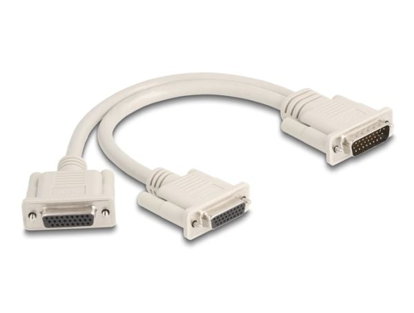 Delock - Seriell splitter - DB-26 (hann) til DB-26 (hunn) - 30 cm - tommelskruer - beige