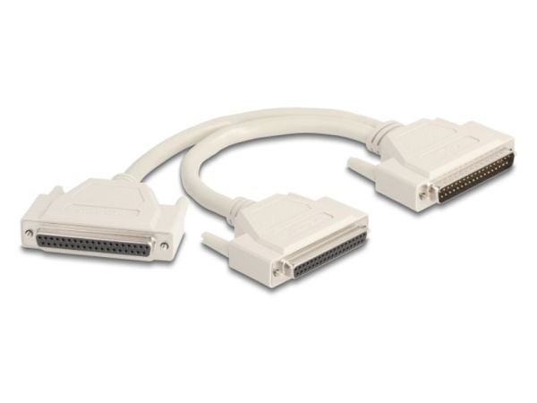 Delock - Seriell splitter - DB-37 (hann) til DB-37 (hunn) - 30 cm - tommelskruer - beige