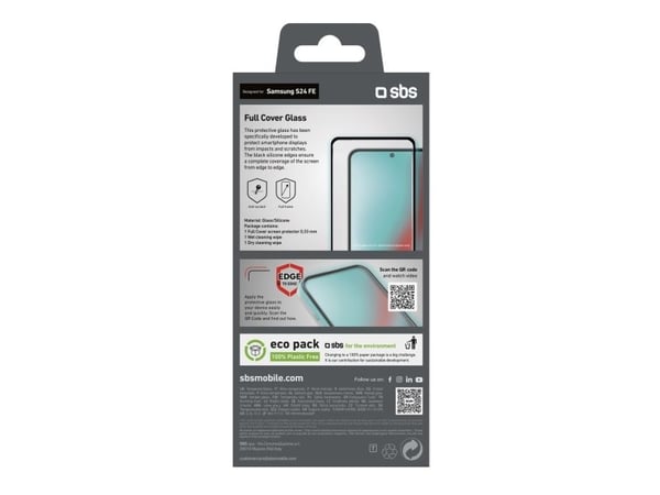 SBS TESCRFCSAS24FE, Samsung, Samsung Galaxy S24 FE, Støtbestandig, Ripebestandig, Sort, Gjennomsiktig, 1 stykker
