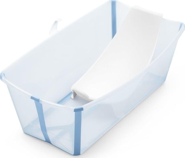 Stokke Flexi Bath sammenleggbart badekar med innleggsdel blå