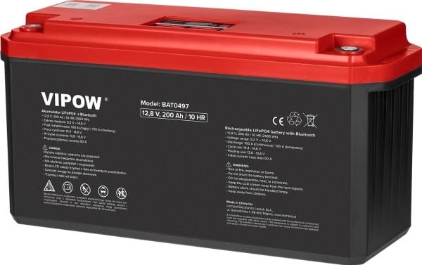 Vipow LiFePO4 Bluetooth gelio baterija 200Ah