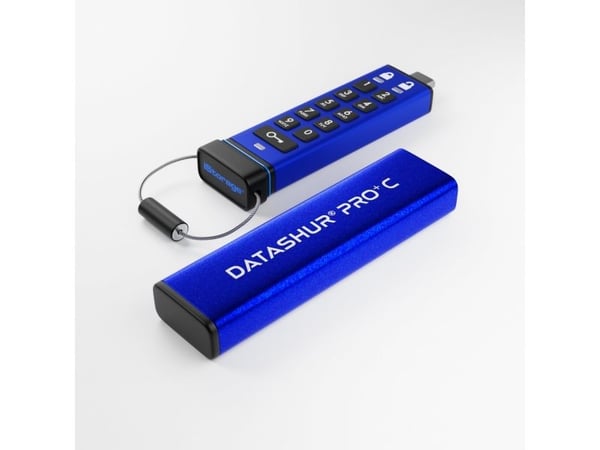 iStorage datAshur PRO+ C - USB-flashstasjon - kryptert - FIPS 140-3 Level 3 - 256 GB - USB 3.2 Gen 1