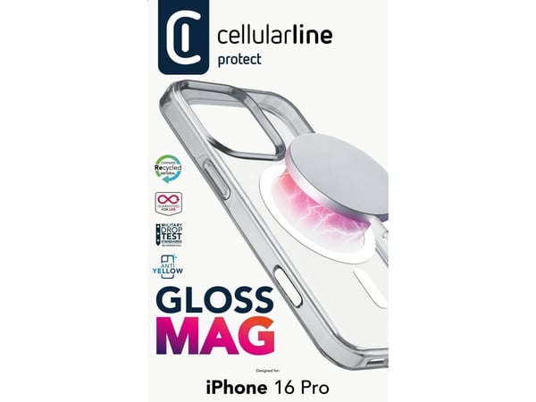 Cellularline 8018080482847, Etui, Apple, iPhone 16 Pro, 16 cm (6.3"), Gjennomsiktig
