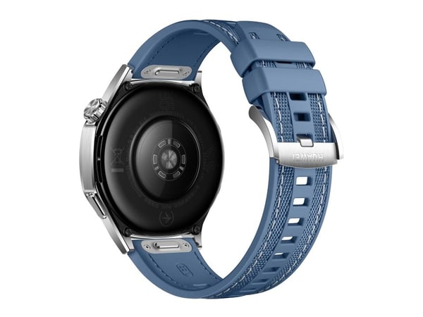 Huawei Watch GT 5 - 46 mm - rustfritt stål - smartklokke med vevd stropp - fluoroelastomer, nylon - blå - håndleddstørrelse: 140-210 mm - display 1...