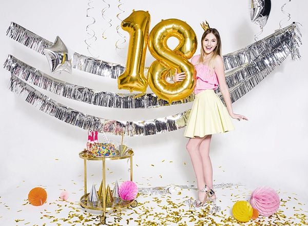 Party Deco Folieballong Nummer "1", 86cm, universalgull