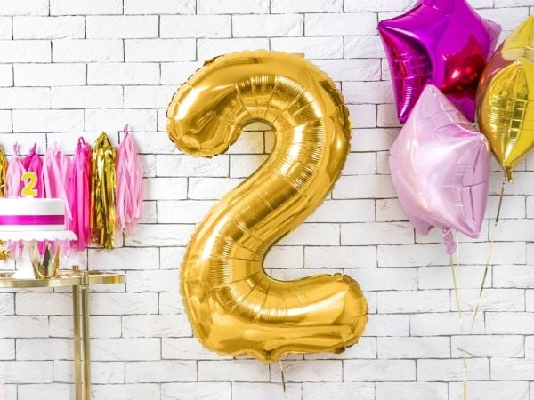 PartyDeco FB1M-2-019, Lekeballong, Folie, Gull, Monokromatisk, Universell, Universell