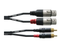 Cordial CFU 1.5 FC, 2 x RCA, 2 x XLR (3-nastainen), 1,5 m, lajitelma