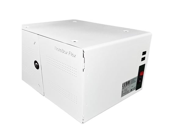 LEBA NoteBox 16 - Lagringsboks (kun lading) - for 16 nettbrett / notebook-er - USB-C - låsbar - stål - hvit - skjermstørrelse: inntiil 12" - veggmo...