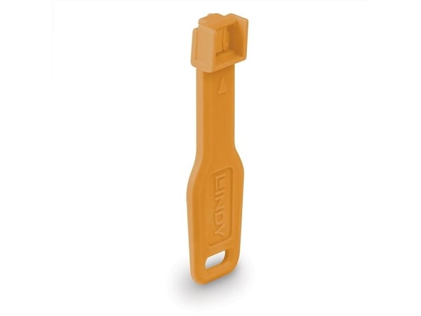 Lindy RJ45 porttilukot oranssi 10 kpl + 1 avain (47897)