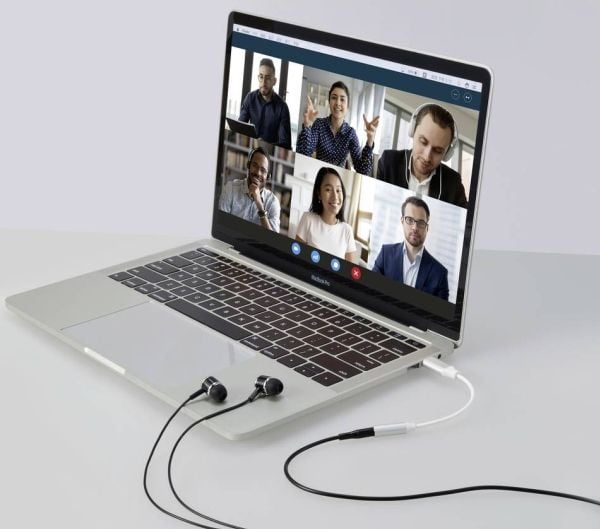 Renkforce RF-6056890, USB-C, 3,5 mm, 0,1 m, Vit