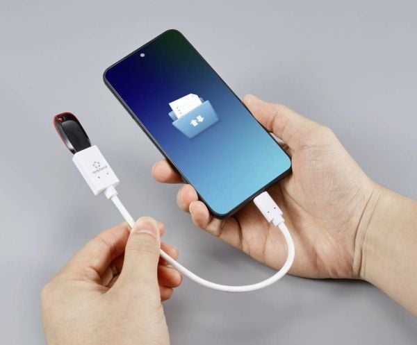 Renkforce RF-6056892, USB-C, USB-A, 0,2 m, Valkoinen