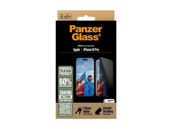 PanzerGlass ® Privacy Screen Protector iPhone ''24 6.3" Pro | Ultra-wide Fit