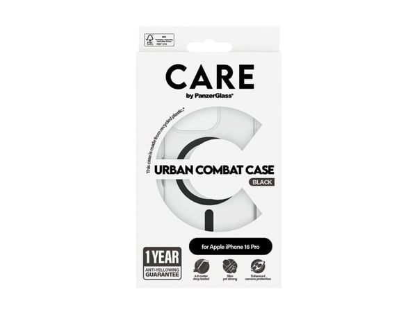 CARE by PanzerGlass Urban Combat - Baksidedeksel for mobiltelefon - MagSafe-samsvar - oleofobisk belegg, termoplast-polyuretan (TPU), polykarbonat ...