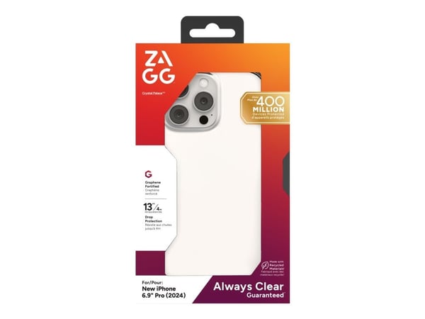 Zagg Crystal Palace - Baksidedeksel for mobiltelefon - blank - for Apple iPhone 16 Pro Max