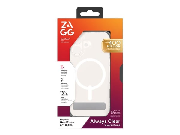 ZAGG Cases Crystal Palace Snap KS Apple iPhone 16 Clear, Suojus, Apple, iPhone 16, 15,5 cm (6.1"), Läpinäkyvä