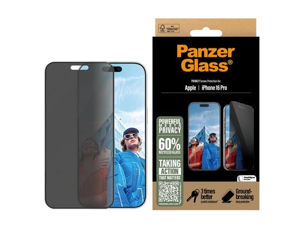 PanzerGlass ® Privacy Screen Protector iPhone ''24 6.3" Pro | Ultra-wide Fit