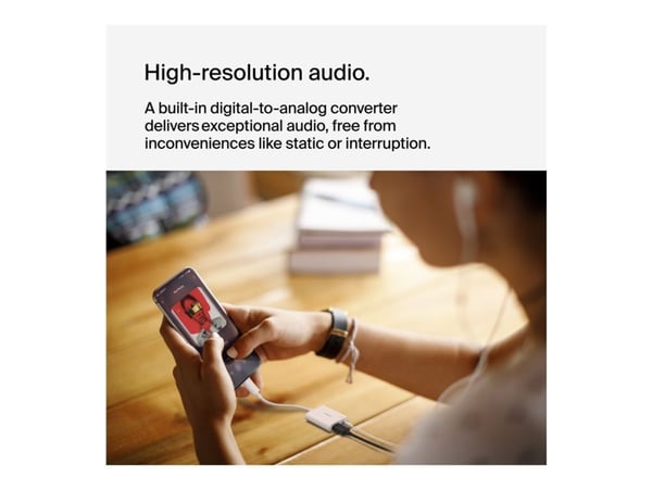 Belkin RockStar - USB-C til hodetelefonjakk / ladeadapter - USB-C hann til USB-C, minijakk hunn - USB Power Delivery (60W)