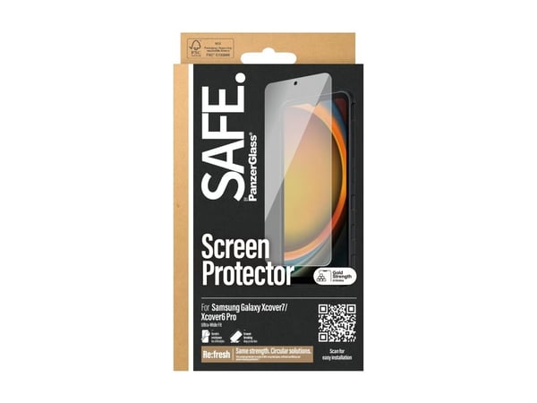 SAFE. by PanzerGlass - Skjermbeskyttelse for mobiltelefon - ultrabred passform - glass - for Samsung Galaxy Xcover 6 Pro, XCover7