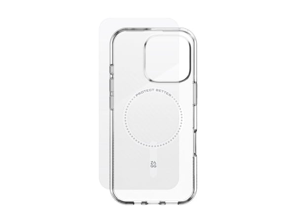 ZAGG 360 Protect-pakke, deksel, Apple, iPhone 16 Pro, 16 cm (6,3"), gjennomsiktig