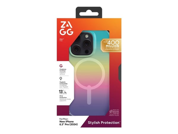 ZAGG Milan Snap - Baksidedeksel for mobiltelefon - MagSafe-samsvar - grafen - iriserende - for Apple iPhone 16 Plus