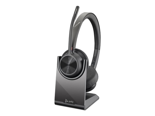 HP Poly Voyager 4320 - Voyager 4300 UC series - hodesett - on-ear - Bluetooth - trådløs, kablet - USB-C - svart - Zoom Certified