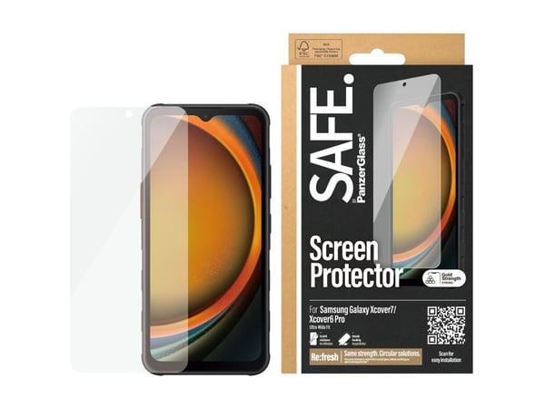 SAFE. by PanzerGlass - Skjermbeskyttelse for mobiltelefon - ultrabred passform - glass - for Samsung Galaxy Xcover 6 Pro, XCover7
