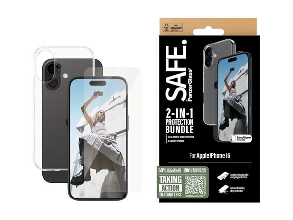 SAFE. by PanzerGlass - 2-in-1 Protection Pack - baksidedeksel for mobiltelefon - polyethlen-tereftalat (PET), termoplast-polyuretan (TPU), oleofobi...