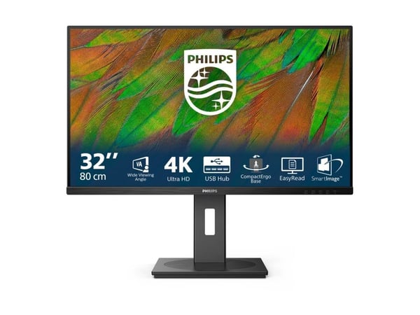 Philips 32B1N3800 - 3000 Series - LED-skjerm - 32" (31.5" synlig) - 3840 x 2160 4K UHD (2160p) @ 60 Hz - VA - 350 cd/m² - 3500:1 - 4 ms - 2xHDMI, D...