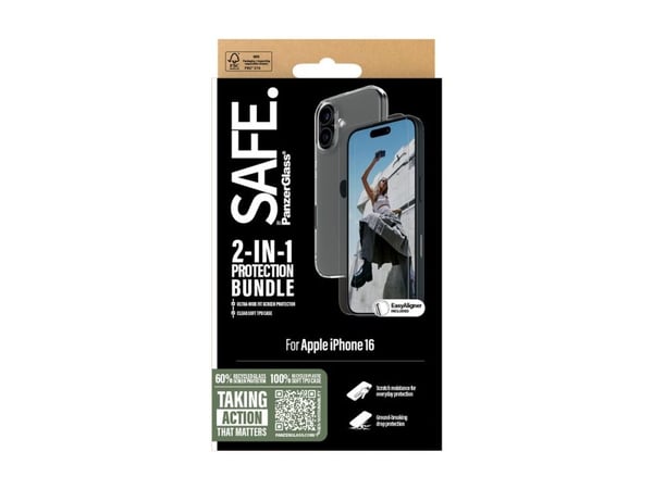 SAFE. by PanzerGlass - 2-in-1 Protection Pack - baksidedeksel for mobiltelefon - polyethlen-tereftalat (PET), termoplast-polyuretan (TPU), oleofobi...