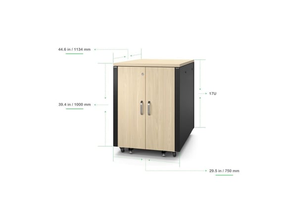 APC NetShelter - Rack (horisontal) - lydisolert - AC 230 V - lønn - 17U - 19"