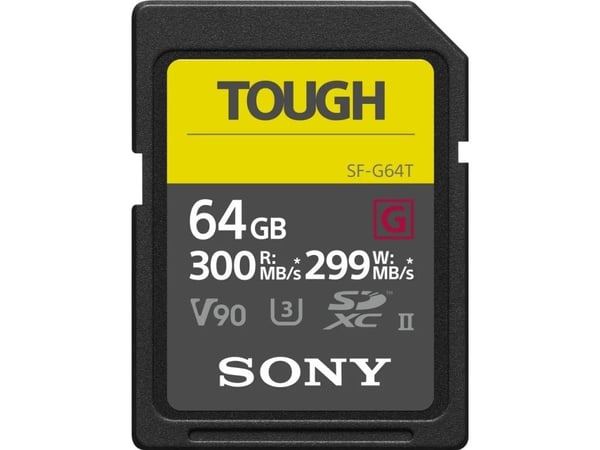 Sony SF-G64T/T1, 64 GB, SDXC, Luokka 10, UHS-II, 300 MB/s, 299 MB/s