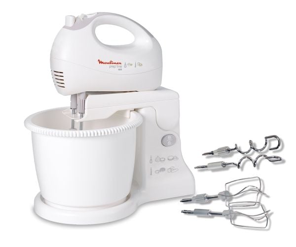 Moulinex HM412131, Bordmikser, hvit, grå, 2,5 L, Kina, metall, 450 W