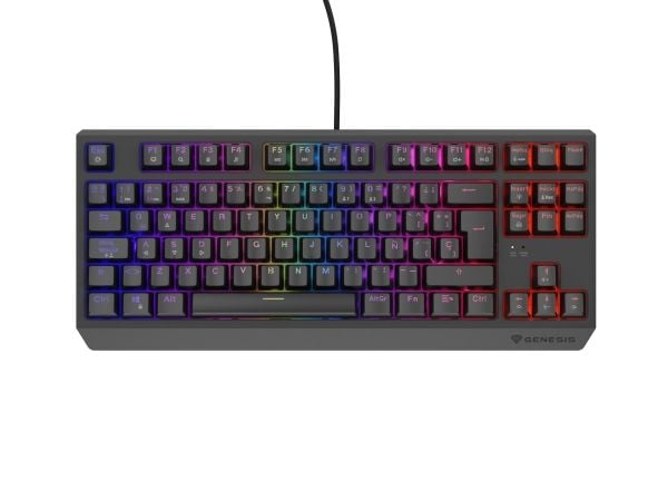 GENESIS Thor 230 TKL, Koblet med ledninger (ikke trådløs), USB, Mekanisk nøkkelbryter, QWERTY, RGB LED, Sort