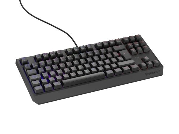 GENESIS Thor 230 TKL, Koblet med ledninger (ikke trådløs), USB, Mekanisk nøkkelbryter, QWERTY, RGB LED, Sort