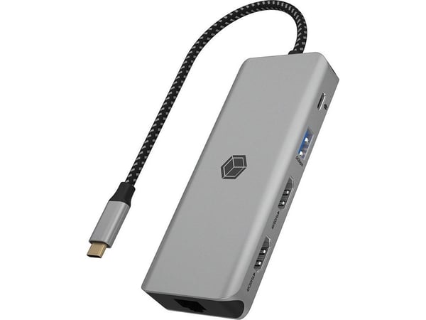 ICY BOX IB-DK4012-CPD - Dokkingstasjon - USB-C 3.2 Gen 2 - 2 x HDMI - 1GbE