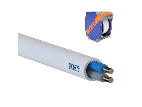 NKT brandsäkert halogenfritt kabel EQQXB XTRA 1X2X1,0 vit Qaddy 1000 meter