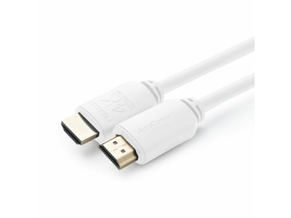 MicroConnect - Ultra High Speed - HDMI-kabel med Ethernet - HDMI hann til HDMI hann - 1 m - hvit - 4K-støtte