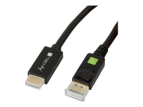 TECHly - Adapterkabel - DisplayPort hann til HDMI hann - 1 m - skjermet - svart - 4K-støtte