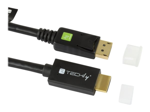 TECHly - Adapterkabel - DisplayPort hann til HDMI hann - 1 m - skjermet - svart - 4K-støtte