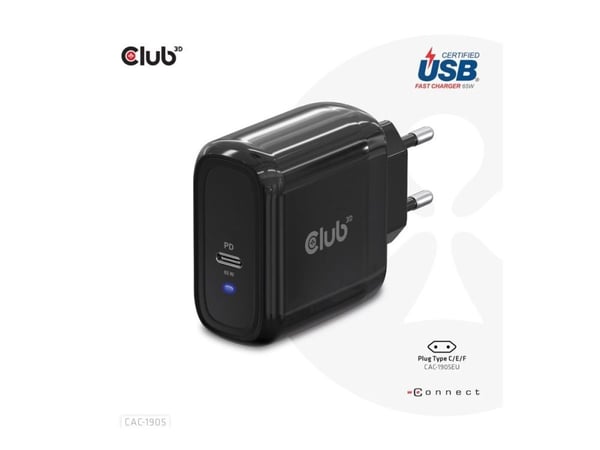 Club 3D CAC-1905 - Strømadapter - AC 100-240 V - 65 watt
