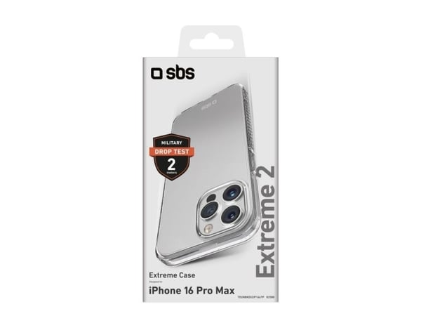 SBS TEUNBKEX2IP1667P, Etui, Apple, iPhone 16 Pro Max, 16,5 cm (6.5"), Gjennomsiktig