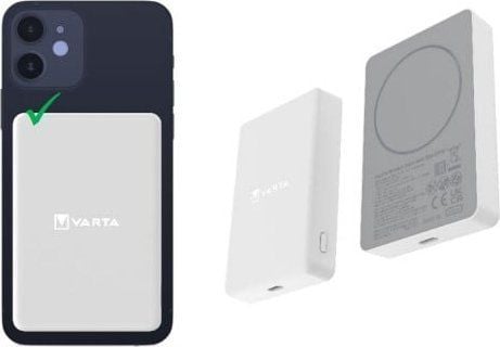 Varta Portable Power - Trådløs nødlader - Mag Pro - Li-pol - 5000 mAh - 18.5 Wh - 12 watt - 2.4 A - PD (USB-C)