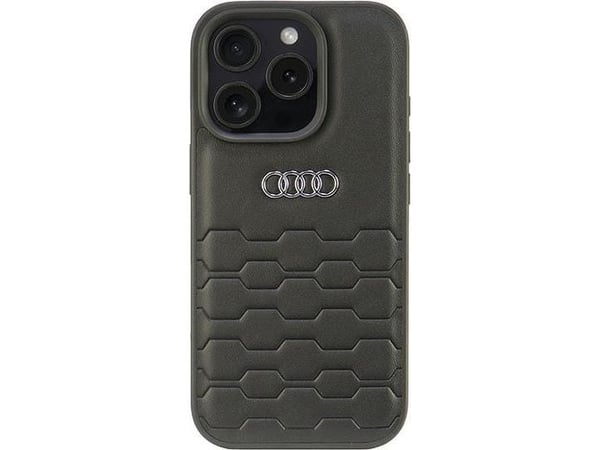 Audi syntetisk lær hardcase til iPhone 16 Pro 6.3" svart/svart AU-TPUPCIP16P-GT/D2-BK