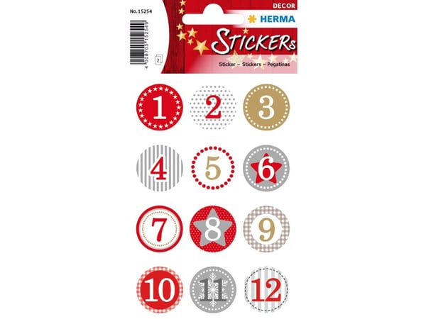 HERMA 15254, Papir, Flerfarget, Permanent, Christmas advent Calendar, Julaften, 24 stykker