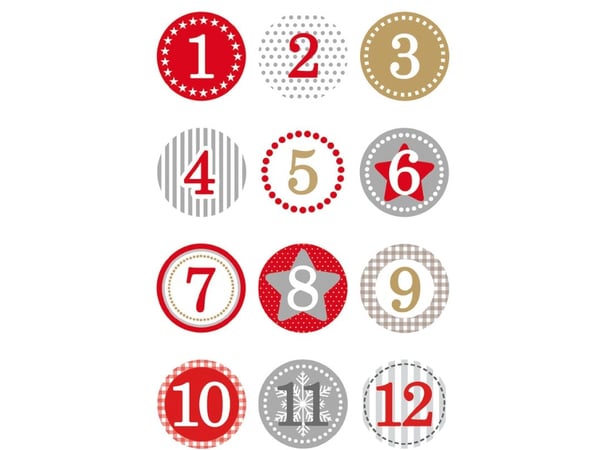 HERMA 15254, Papir, Flerfarget, Permanent, Christmas advent Calendar, Julaften, 24 stykker